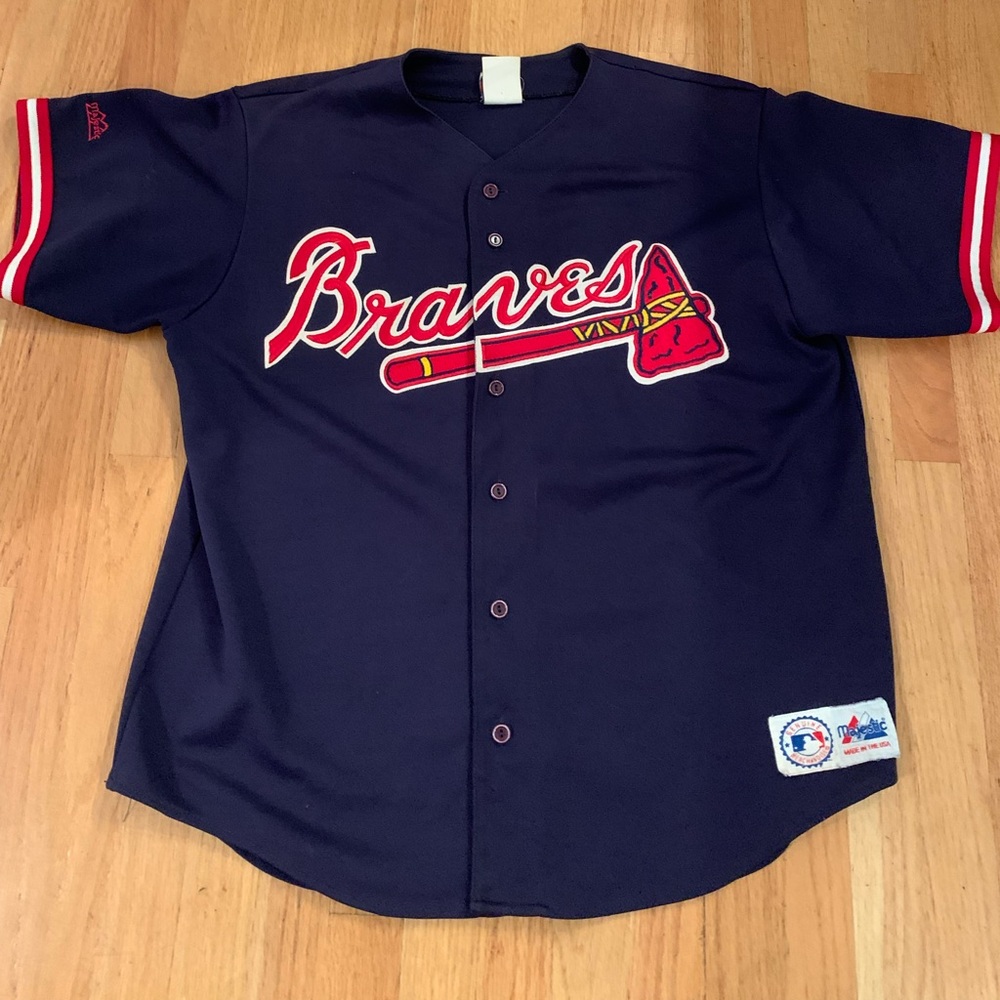 Atlanta Braves Majestic Stitched Baseball Jersey Men’s Large